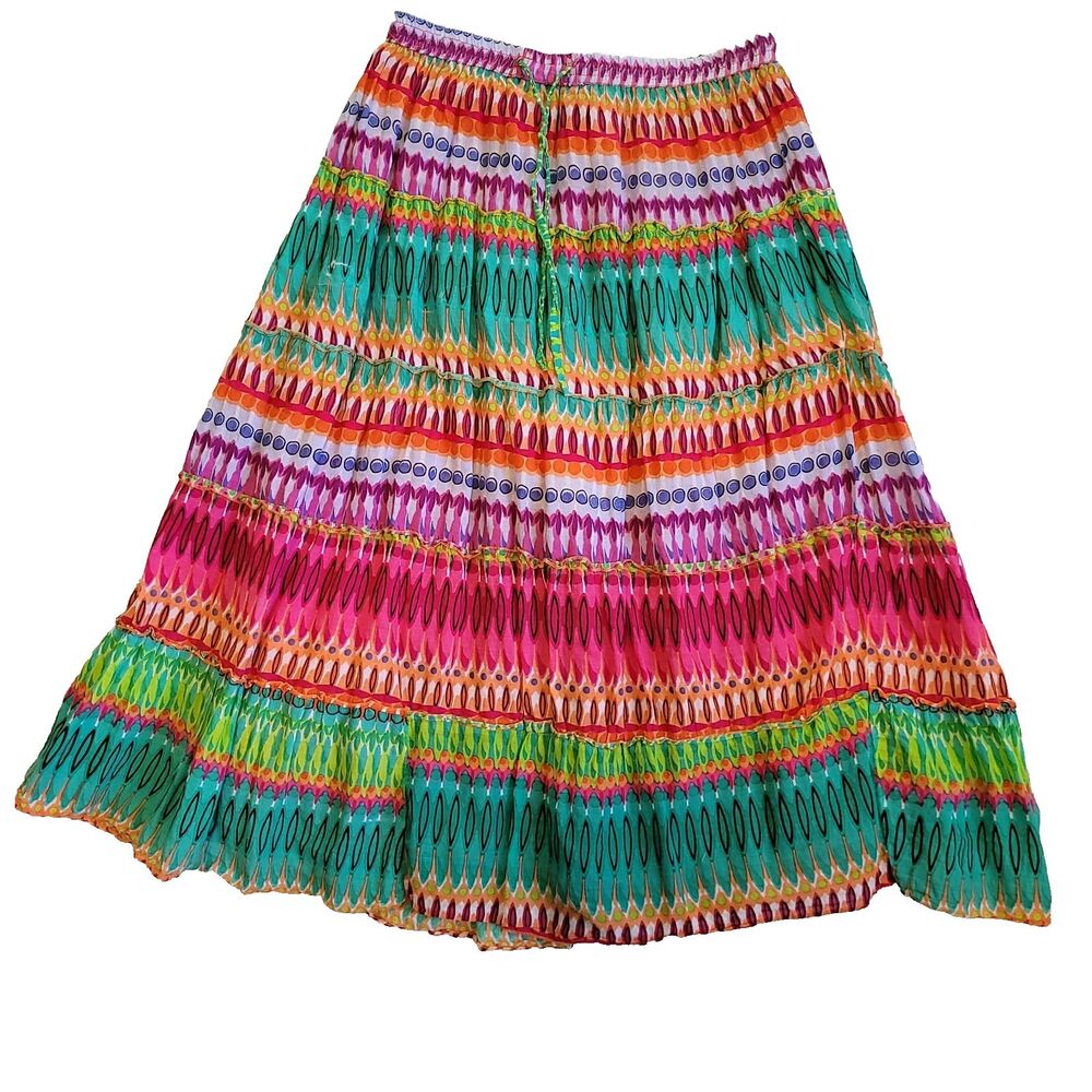 Jane Ashley Broomstick Skirt Size Large Peasant Hippy Ranch Cottage Core